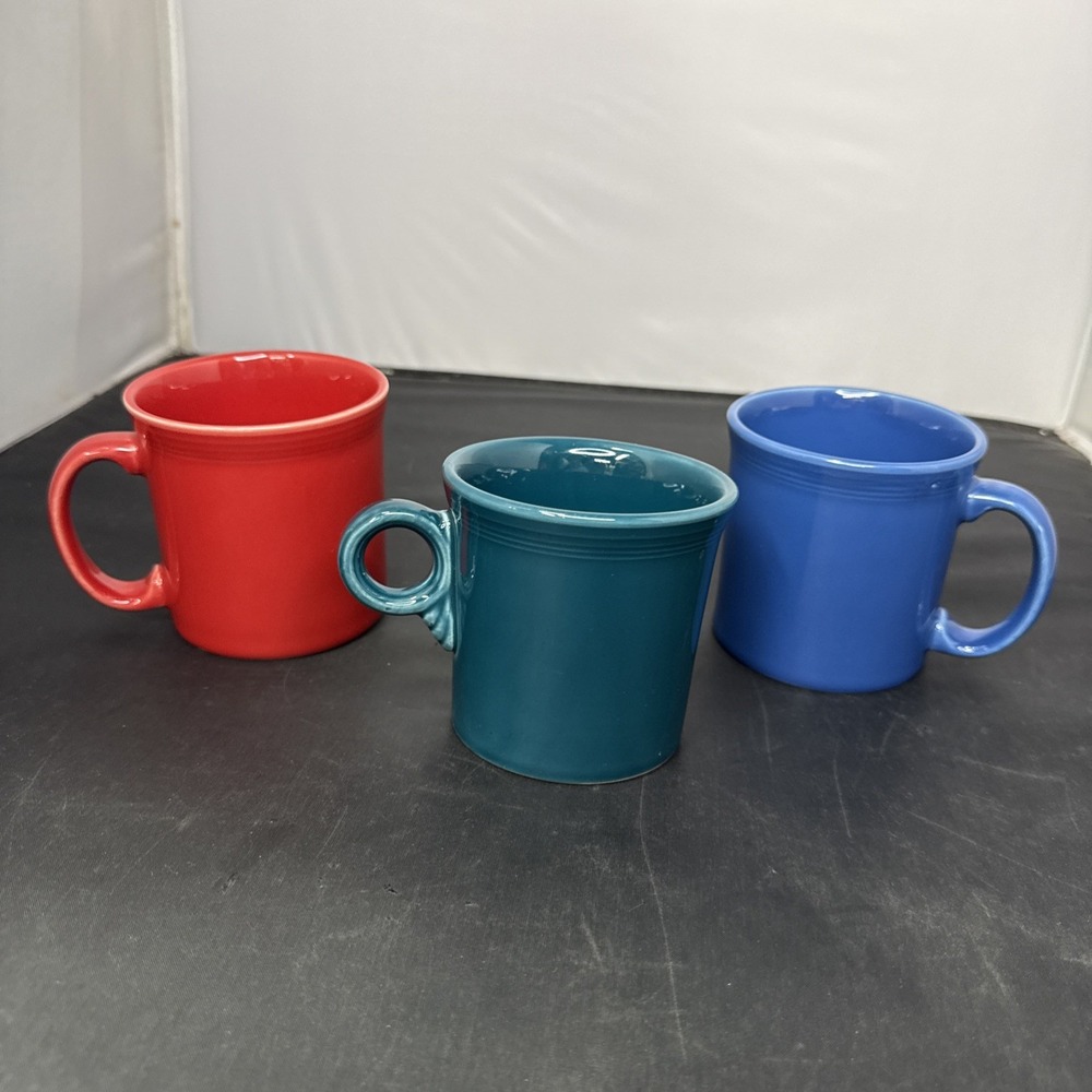 vintage lot of 4 fiesta cups assorted colors